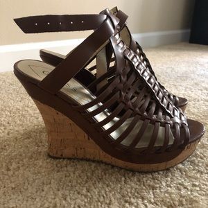 Beautiful brown GUESS wedges! Size 7.5